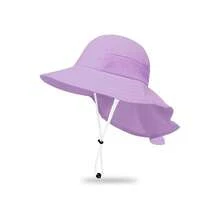 1顶男女童卡通印花渔夫帽，防晒可调节宽檐沙滩帽，适合1-6岁儿童。 - 彩色 - 查看 28