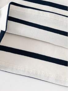 M.Dian xi 2pcs/Set Boys' Striped Short Sleeve Polo Collar T-Shirt, New Summer Tops - Black and White - View 5