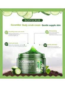 Exfoliante Corporal Pepino Hidratante 120g | Limpieza Profunda, Suaviza y Nutre la Piel Naturalmente - Verde - Ver 3