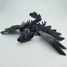 Juguete de modelo impreso en 3D, juguete de dragón volador genial con boca móvil, dragón emplumado impreso en 3D, modelo de dragón volador, modelo de juguete de dragón con articulaciones móviles, decoración de escritorio para el hogar, modelo de juguete de dragón coleccionable