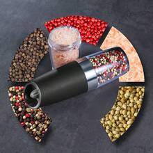 Gravity Electric Salt And Pepper Grinder, Automatic Pepper Grinder Shaker, Upgraded Battery Power, Adjustable Roughness, With LED, Single Handed Operation, Perfect For Kitchen Use - Multicolor - View 4