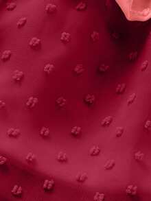 Acelitt Ombre Color Block Swiss Dot Ruffle Layered Mini Dress - Multicolor - View 4