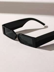 1 件青少年休闲风格黑色塑料几何春假趣味时尚眼镜适合学校郊游外出装跑步运动配件 - 黑色 - 查看 4