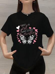 Just A Girl WHO LOVES BUTTERFLIES Women's Plus Size Sports Short Sleeve T-Shirt