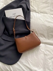 Bolso de hombro minimalista en forma de media luna, bolso de mujer elegante y práctico para el transporte diario