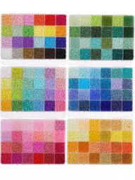 5200 piezas, 3mm abalorios de vidrio multicolor con forma de grano de arroz - Suministros vibrantes para hacer joyería DIY, pulseras, collares y manualidades con cuentas - Paquete múltiple de alta calidad, kit de artículos esenciales para manualidades