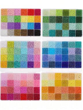 5200 piezas, 3mm abalorios de vidrio multicolor con forma de grano de arroz - Suministros vibrantes para hacer joyería DIY, pulseras, collares y manualidades con cuentas - Paquete múltiple de alta calidad, kit de artículos esenciales para manualidades