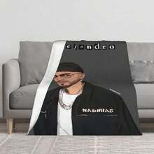 Rauw Alejandro Cosa Nuesra Prin Vinage Casual Fashion Hip Hop  (11) Fleece Blanke Ravel Blanke Super Sof Decoraive Paining Blanke - Black - View 1