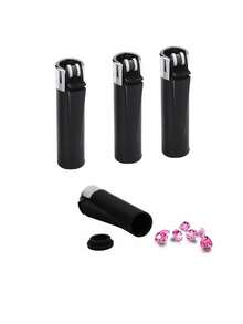 1pc Lighter-Shaped Hidden Storage Box (Not A Real Lighter), Discreet Container For Outdoor Essentials, Jewelry, Cash And Other Valuables, Suitable For Small Items Only - Pink - View 1