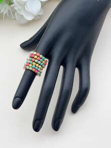 G-S Crystal Decor Elastic Ring Set For Women - Elastic Ring - View 31