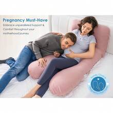 Pregnancy Pillows For Sleeping, Cooling U Shaped Body Pillow, Maternity Pillow For Pregnant Women With Silky Soft Cover, Pink - default - View 5