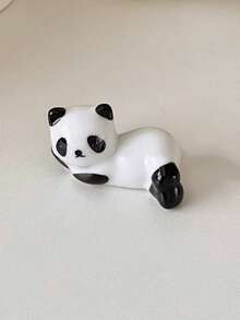 5pcs Ceramic Panda Design Chopstick Rest Holder, Cute Chopstick Stand For Home Use - Black and White - View 10