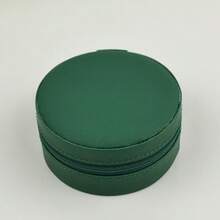 Leopard Print PU Leather Travel Jewelry Box, Bridesmaids Gift Box, Mini Circular Jewelry Storage Case, Zipper Cosmetic Organizer - Round Zipper Jewelry Box - View 20