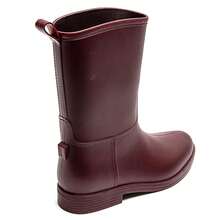 Modern, Minimalist Style, Plain, Mid-Calf Boots For Women - Red - View 7