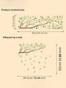 1 件/3 件/5 件可移除绿叶和树枝墙贴 - PVC 花卉贴花适用于客厅、卧室、入口、沙发背景 - 非常适合婚礼、情人节、感恩节、新年装饰、树叶墙贴、电视背景、可移除、情人节装饰、感恩节装饰、新年装饰，非常适合房间装饰、家居浴室装饰、浴室地毯、地毯、浴室配件 - 查看 8