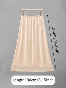 3 Pieces/2 Pieces Solid Color Length 35.4 Inches/31.5 Inches/27.6 Inches/23.6 Inches Multi Color Multi Specification Medium Long Lace Lace Lace Design Anti Glare Soft Anti-Static Inner Lining Half Waist Skirt Underskirt A-Line Hip Wrap Skirt, Suitable For Wearing In Spring, Summer And Autumn, Can Be Paired With Long Skirt To Prevent Glare. - Multicolor - View 5