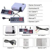 Consola de videojuegos mini, consola de juegos retro clásica con 2 controladores, juegos clásicos integrados, salida AV - Gris - Ver 7