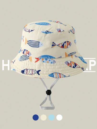 Kids Sunscreen Hat Anti-UV Sun Ion Cap For Boys Girls Babies, Thin Style Sunshade Bucket Hat, Summer