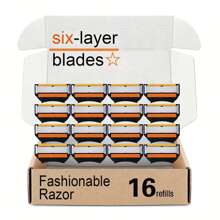 6-Layer Manual Men's Shaving Razor/Replacement Blades, 5-Layer Razor Stand, Washable, Stainless Steel Depilation Tool