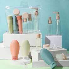 11pcs Travel Bottle Set, TSA Approved, Plastic Containers, Leak-Proof, Unscented, Ideal For Shampoo, Conditioner, Moisturizer, Body Wash, Essential Travel Kit, Refillable Cosmetic Container Set Graduation - Multicolor - View 2