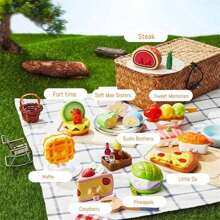 Miniso Everything Face-Holding Picnic Theme Blind Box Figurine Set, Exquisite Miniature Food Models, Cute And Fun (1 PC, Random Delivery)