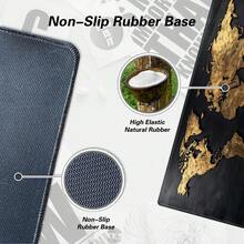 超大复古世界地图桌垫 - 大号 XXL，防滑橡胶游戏鼠标垫，适用于 PC 和笔记本电脑 - 柔软办公配件，桌面鼠标垫，地理爱好者的最佳选择 - 黑色 - 查看 6