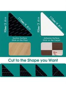 4pcs/8pcsRug Pad Gripper, Double Sided Non-Slip Rug Pads Rug Tape Stickers Washable Area Rug Pad Carpet Tape Corner Side Gripper For Hardwood Floors And Tile