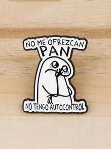 1 pieza Broche de solapa con cita graciosa en español, diseño de personaje triste, accesorio de moda, joyería, regalo para amigos