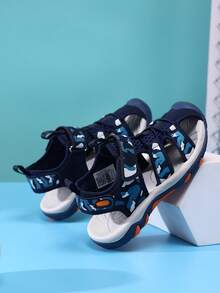 儿童校园鞋系列 脚趾保护 户外沙滩凉鞋 运动凉鞋 适合日常穿着 双组合 防滑耐磨鞋底 可调节钩环沙滩凉鞋 春夏