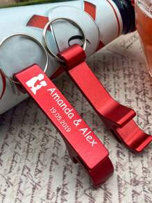 Random Color Customized Text Logo Creative Beer Bottle Opener Keychain Bottle Opener, Gift For Father
