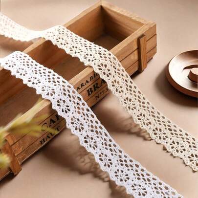 Encaje blanco y beige, tela mixta, suministros de costura y manualidades DIY, accesorios de vestir, decoraciones para ropa y decoración del hogar