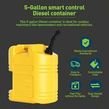 CuisinSmart Set Of 2 5-Gallon 20 Liter Multi-Purpose Liquid Container With View Stripe,Ergonomic Handle,Yellow - Yellow - View 4