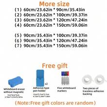1pc PET Whiteboard, Removable & Scratch-Resistant, Suitable For Company Office, Meeting, Chart, Data Display, Home Doodle, Classroom Teaching, Art Exhibition, Comes With 5pcs Whiteboard Markers And An Eraser, Available In Multiple Sizes