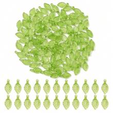1box 60pcs 6 Styles Transparent & Frosted & Opaque Acrylic Pendants Leaf Leaf DIY Jewelry Accessory