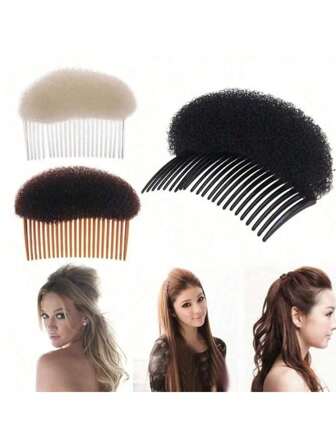 Haarkam knot chignon, Gewatteerde kam onzichtbare haarkam speld, Haarstyling spelden vrouwen meisjes haaraccessoires, Haaraccessoires voor meisjes haarvolume onzichtbare haarpad, Aan beide kanten verhoging onzichtbare spons achterhoofd haarkam, Spons BB haarclip hoofddeksel