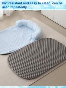 1 Pc Green Summer Cooling Pet Mat, Silky Cool Soft Cushion With Pillow For Cats And Small/Medium Dogs
