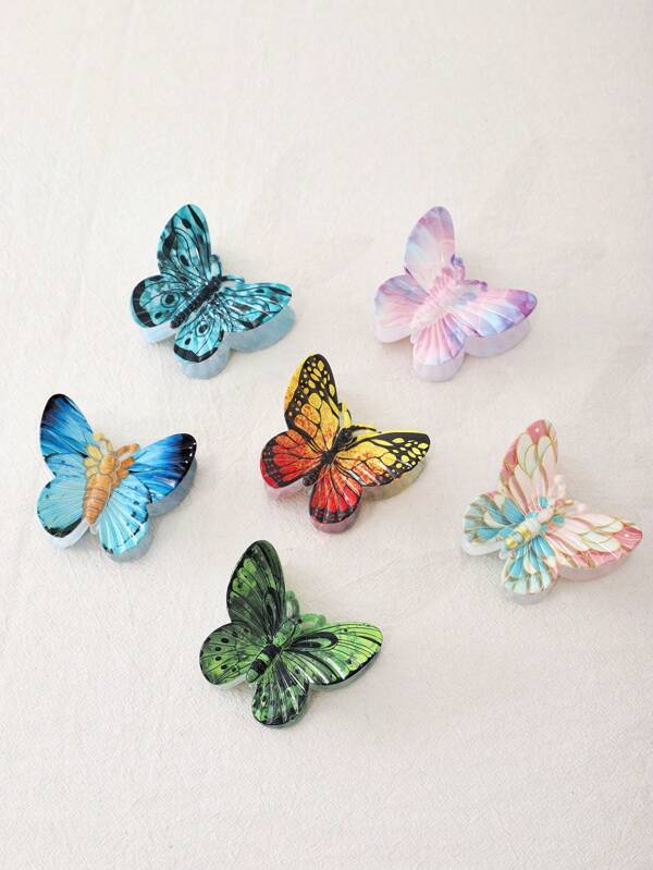 1pc Women's Multi-Color 2.95 Inch Elegant Butterfly Design ABS Plastic Hair Clips, Suitable For All Seasons Hair Claws Claw Clips Hair Jaw Clip Hair Clamps Hair Clutch Hair Catcher Clip