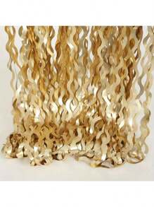 2 pièces Décoration pour fête d'anniversaire, gland à paillettes dorées ondulées, convient pour les festivals, les fêtes, les décorations, les arrière-plans photo, les décorations de fête, les fournitures de fête