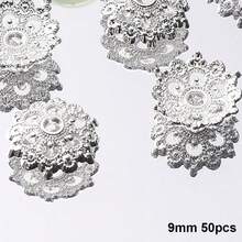 50 件合金仿古银色花形隔珠端盖 - 复古金属配件,适合珠宝 DIY 项链和手链制作 - 非常适合手工配饰 - 銀色 - 查看 18