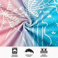 1 件儿童/女孩连帽斗篷毛巾，速干超细纤维沙滩裹袍，美人鱼/渐变色/独角兽/火烈鸟设计