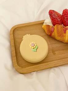 1/2pcs/Set Tulip Flower Portable Airbag Mirror Comb, Foldable Pocket Makeup Mirror, Compact Flower Design, Hair Accessories - Multicolor - View 9