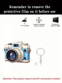 1x camera-stijl 2D acryl hanger kan worden gebruikt als multifunctionele sleutelhanger, auto-interieur bedel, decoratieve cadeau-accessoires, doe-het-zelf rugzak hanger, waardoor het een perfect cadeau is voor speciale mensen.