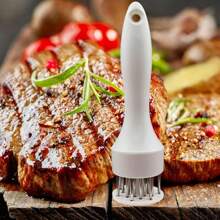 1pc Meat Tenderizer, 21 Needle/16 Blade Stainless Steel Cooking Tool, Kitchen Gadget, Kitchen Accessory, Turkey Tool, Meat Tool, Random Color