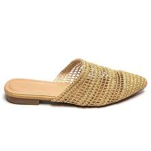 Women's Pointed Toe Mules In Modern Openwork Style For Summer – Chic Flat Slip-On Sandals - Beige - View 4