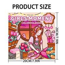 (Diseño original, modelo nuevo 2025, 7,9"X7,9", 24 páginas, impresión de un solo lado) 1 pieza Libro para colorear para adultos con temática de niña, patrones hermosos, líneas claras, adecuado como regalo para cumpleaños, Pascua, Día del Padre y otros días festivos, una excelente manera de relajarse, volver a la escuela, útiles escolares