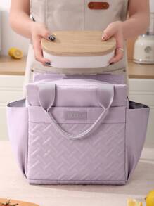 Bolsa de almuerzo aislada de gran capacidad de 10L, unicolor, multifuncional, blanda y a prueba de fugas, bolsa térmica portátil resistente al agua, perfecta como bolsa de bento para la oficina, la escuela, las vacaciones y los picnics. Útiles escolares, organizador de aula, bolsa de almuerzo para mujeres.