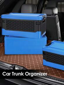 Tool Box, Extra Large Design, Stackable Plastic Storage Bins With Lids, Trunk Organizer For Car, Outdoor Indoor Waterproof Storage Box For Easy Access To Tools, Sundries, Garage Organization, Outdoor Furniture Room Decor Travel Must Haves Storage Containers Office Supplies Bathroom Organization And Storage Closet Organizer Bedroom Furniture Office Decor Living Room Set Furniture Bookshelf, Car Must Haves Decorations For Your Room Closet Organization And Storage Room Decoration Kitchen Organization And Storage Home Essentials Room Accessories Home Decor Bathroom Decor Bedroom Decor Room Decoration Stuff Kitchen Decor Organization And Storage Travel Accessories House Decor Outdoor Decor Living Room Decor Bathroom Accessories Jewelry Organiser Bathroom Organizer Storage Organizer Decoración Para Cuarto Travel Essentials Makeup Organizer Car Accessories Office Desk Accessories - Blue - View 3