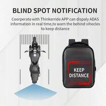 LED Backpack With Programmable Screen, 16-Inch Laptop Bag With USB Charging, Blind Spot Notification, Customizable Motorcycle Backpack For Men & Women, Ideal For Motorcycling, Cycling, And Camping - 黑色 - 查看 5
