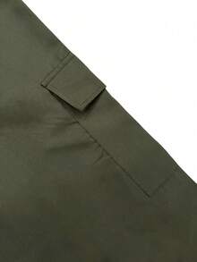 两件装男士户外工装裤，贴袋设计，简约纯色休闲裤，松紧腰带，四季皆宜，适合送给丈夫或男友，黑色，春季款 - 黑色 - 查看 4