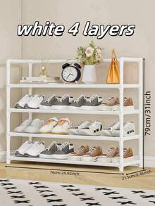 1pc 3-7 Tiers Easy Assemble Shoe Rack, High Capacity Compact Space-Saving Floor Stand Storage Shelves For Bedroom Decor - Multicolor - View 18